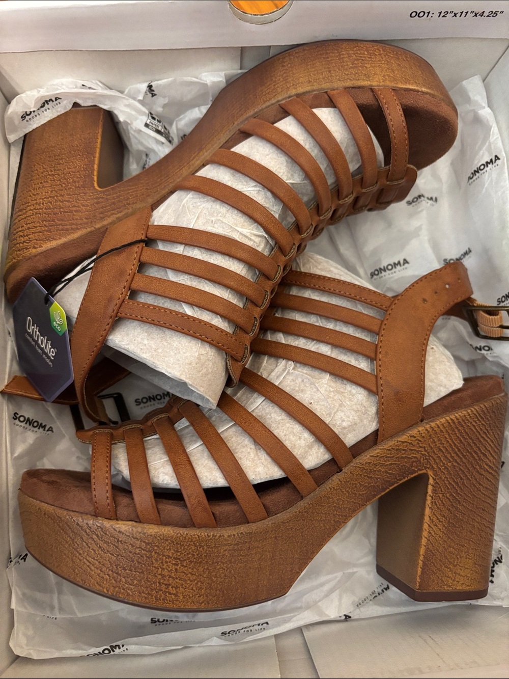 Sonoma Brown Multi-Strap Platform Sandal with Block Heel